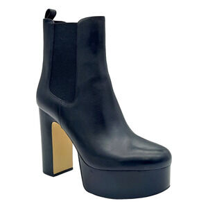 Michael Kors Women's Natasha Leather Platform Boot Black - Medium
